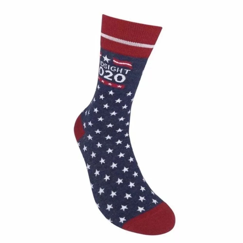 🌟FREE🌟NWT Novelty American Election Crew Socks Red/White/Blue Stars Unisex OS